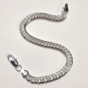 Genuine S925 Sterling Silver Bracelet Thick Chain Link Christmas Birthday Gift